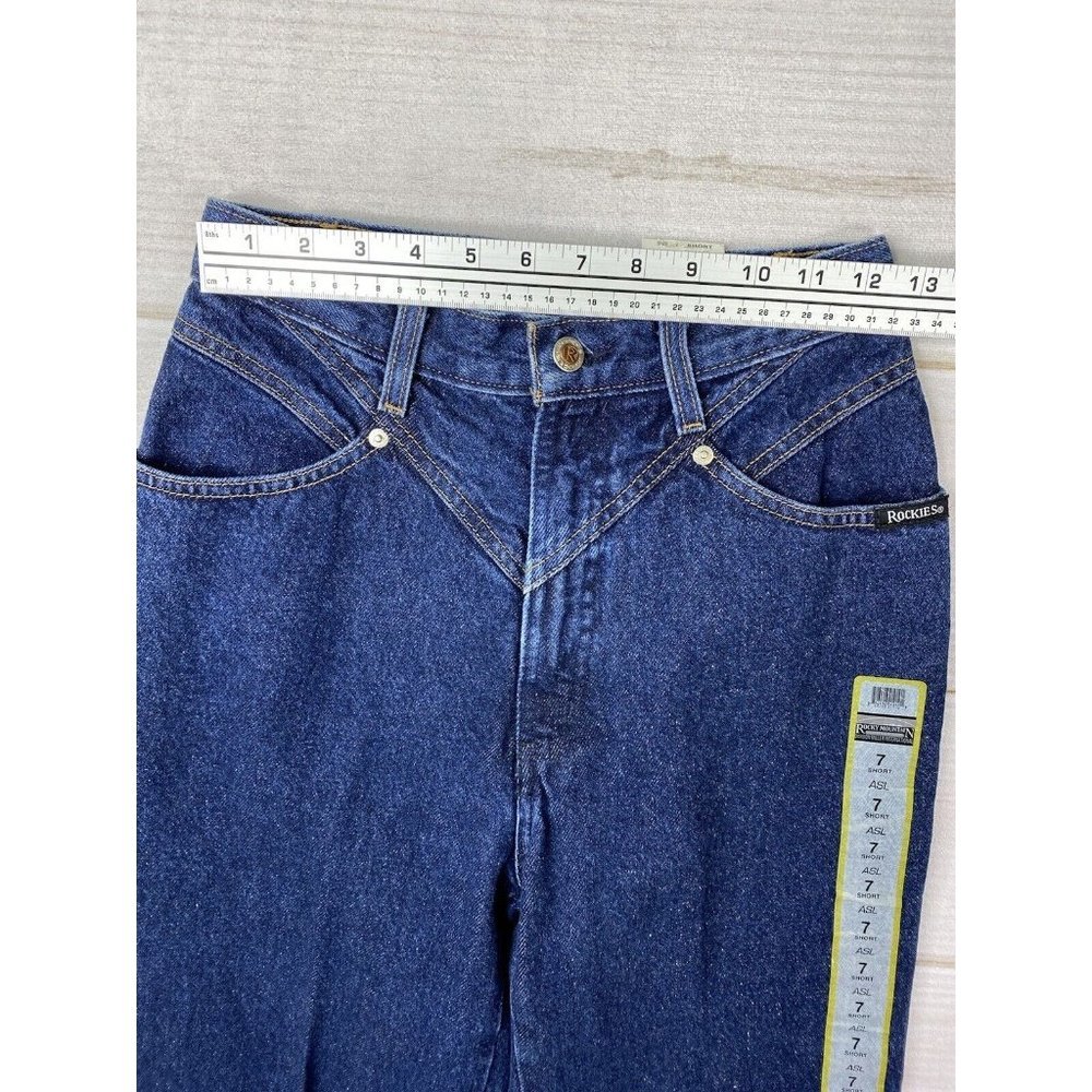 Vtg Rockies Jeans 7 Short Rocky Mountain High Rise Western Mom Bareback Dark NWT - Picture 4 of 16